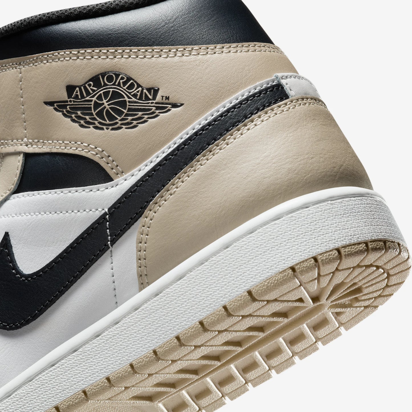 Jordan 1 Mid Summit White Off Noir Rattan