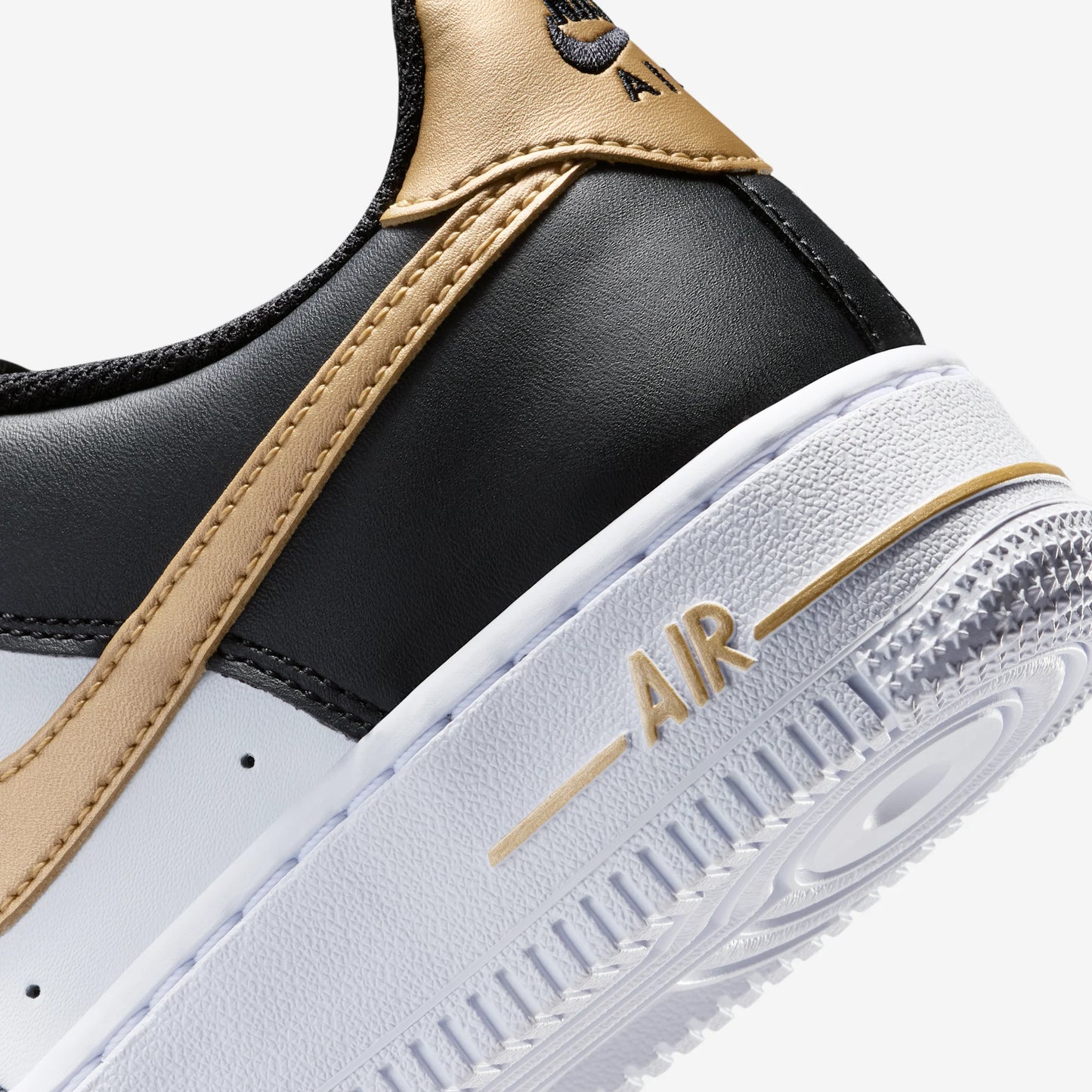 Nike Air Force 1 Low Black White Metallic Gold (GS)