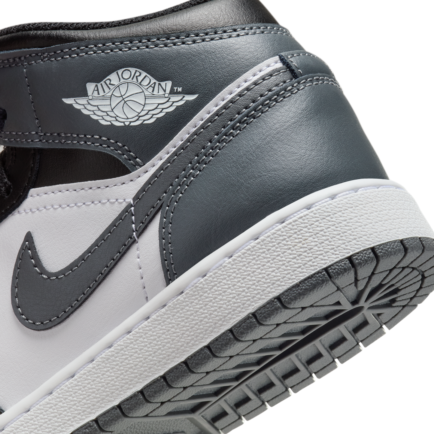 Jordan 1 Mid Black White Iron Grey