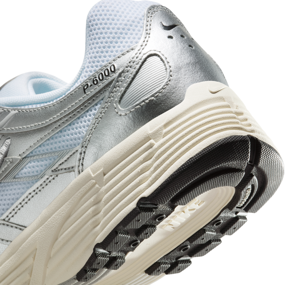 Nike P-6000 White Metallic Silver Flat Silver Black