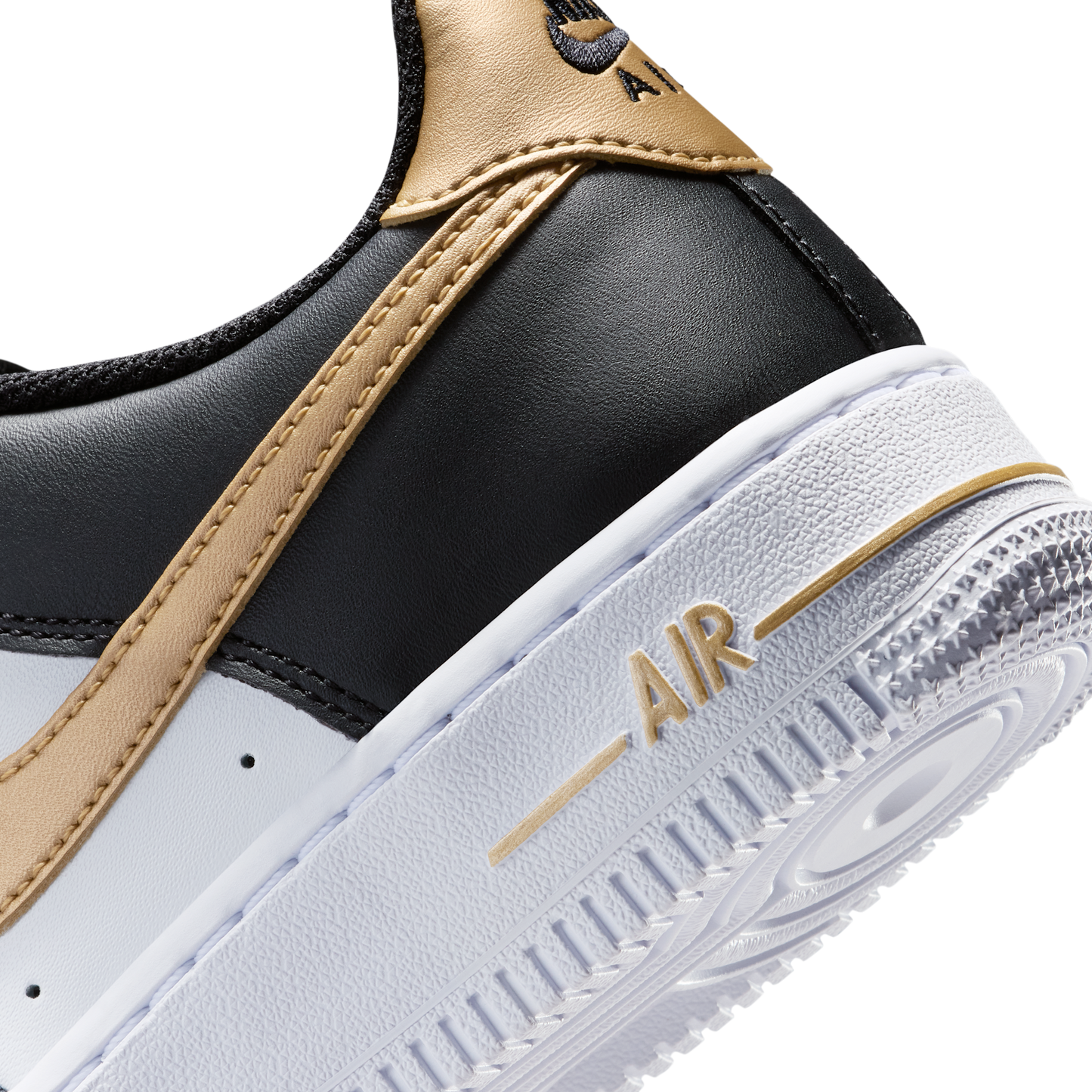 Nike Air Force 1 Low Black White Metallic Gold (GS)