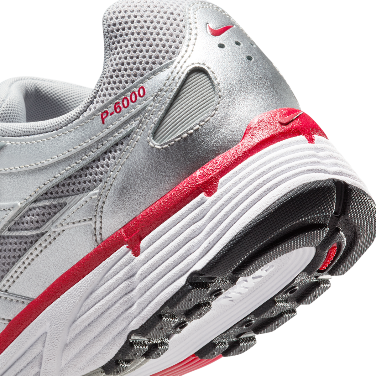 Nike P-6000 Metallic Silver Gym Red