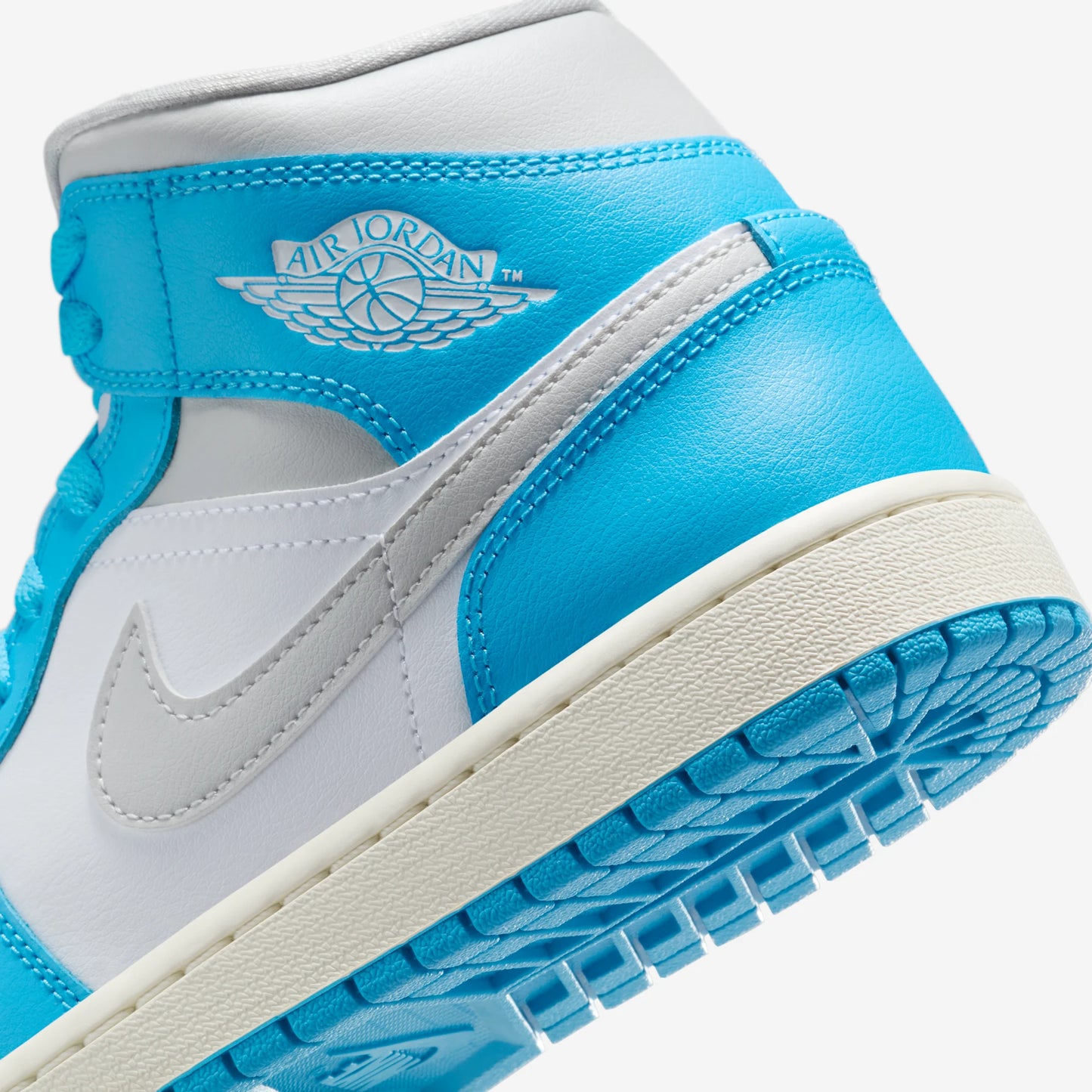 Jordan 1 Mid Dark Powder Blue White Sail Neutral Grey (Women's)
