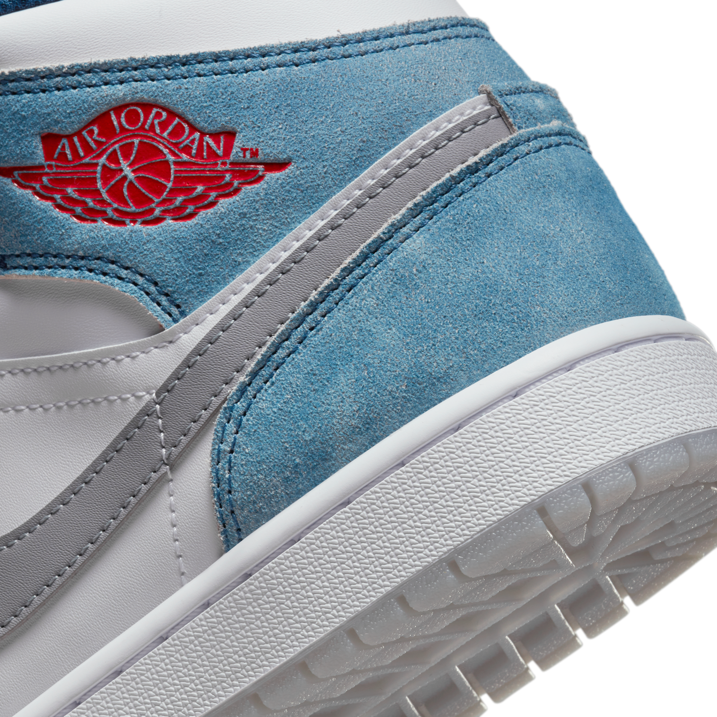 Jordan 1 Mid French Blue Fire Red