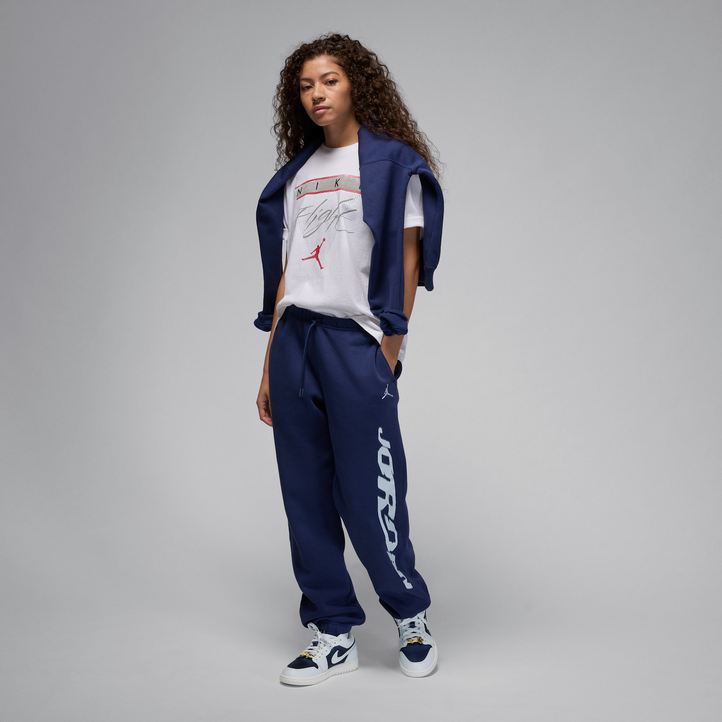Jordan 1 Low SE Football Grey White Gym Red Midnight Navy (Women's)