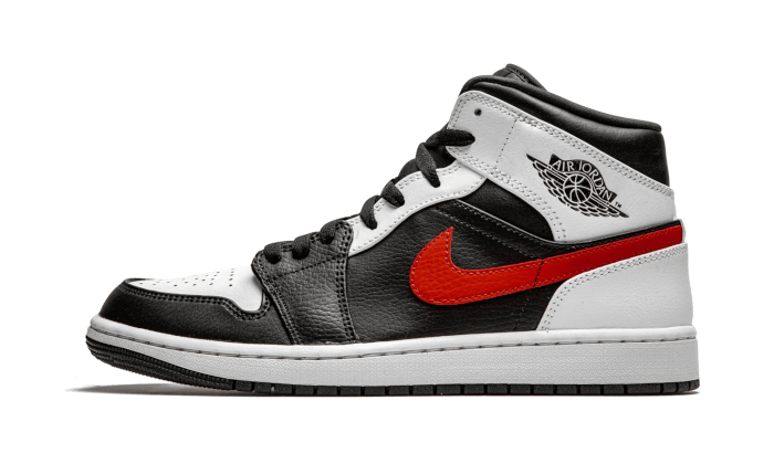 Air Jordan 1 Mid Black Chile Red White (554724-075) - EU 35.5–46 - White | SOSUKICKS