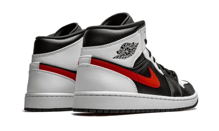 Air Jordan 1 Mid Black Chile Red White (554724-075) - 36.5 EU - 4.5Y US - White | SOSUKICKS