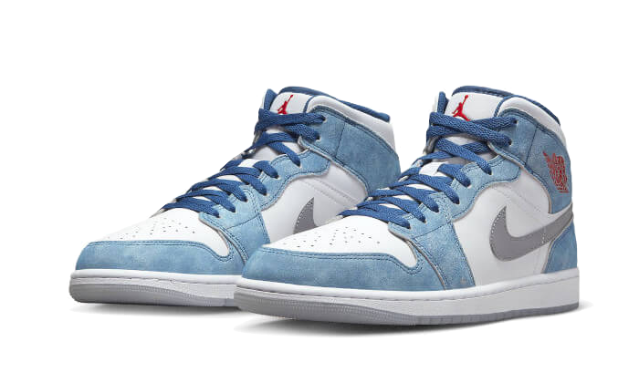 Air Jordan 1 Mid French Blue Fire Red (DR6235-401) - 36 EU - 4Y US - Blue | SOSUKICKS