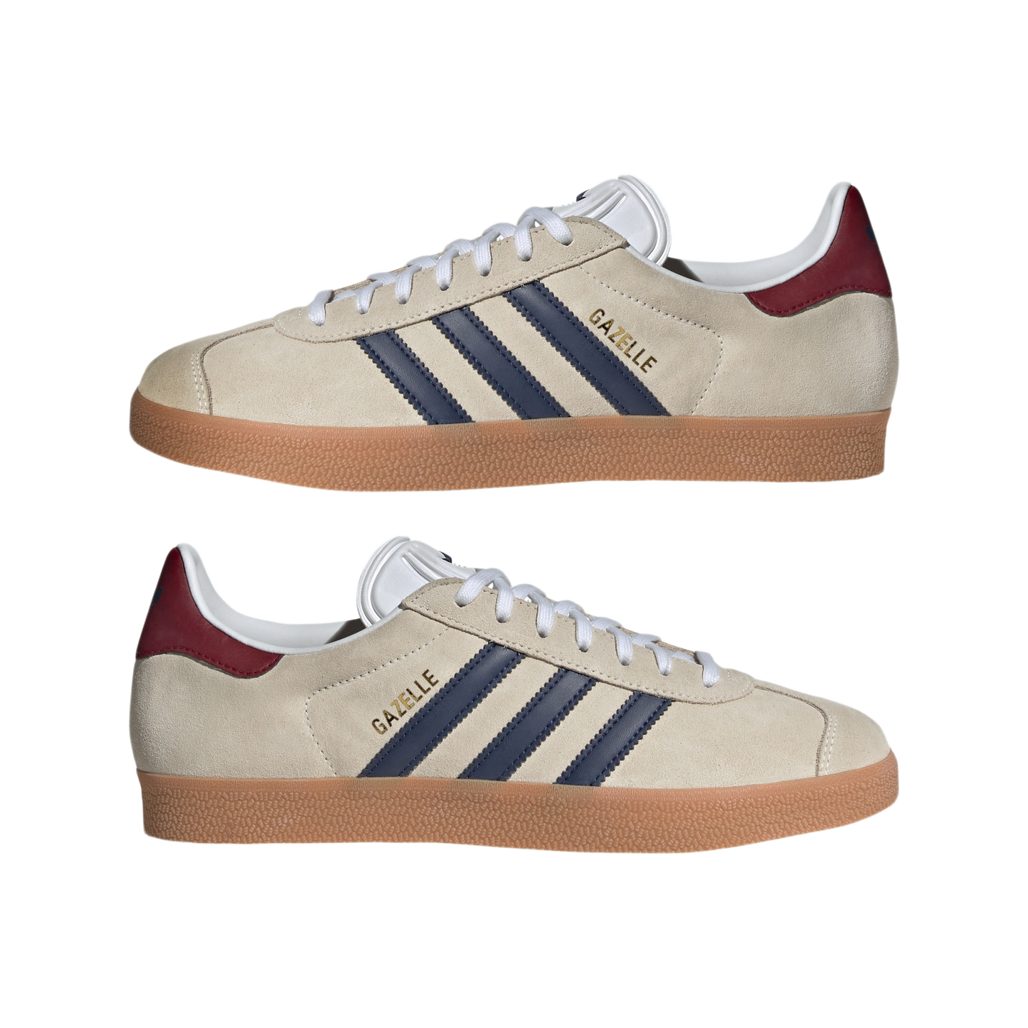 adidas Gazelle Beige Dark Blue Collegiate Burgundy