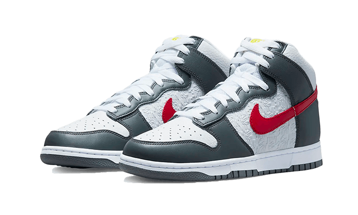Dunk High Embossed Basketball Grey Red (FD0668-001) - 39 EU - 6.5 US - Gray | SOSUKICKS