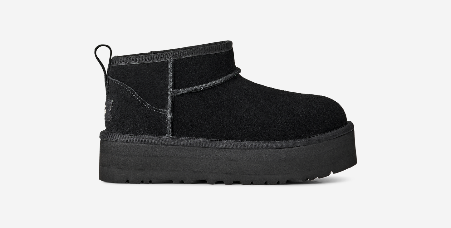 UGG Classic Ultra Mini Platform Boot Black (Kids)