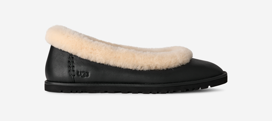 UGG Zora Leather Ballet Flat Black (Women's)