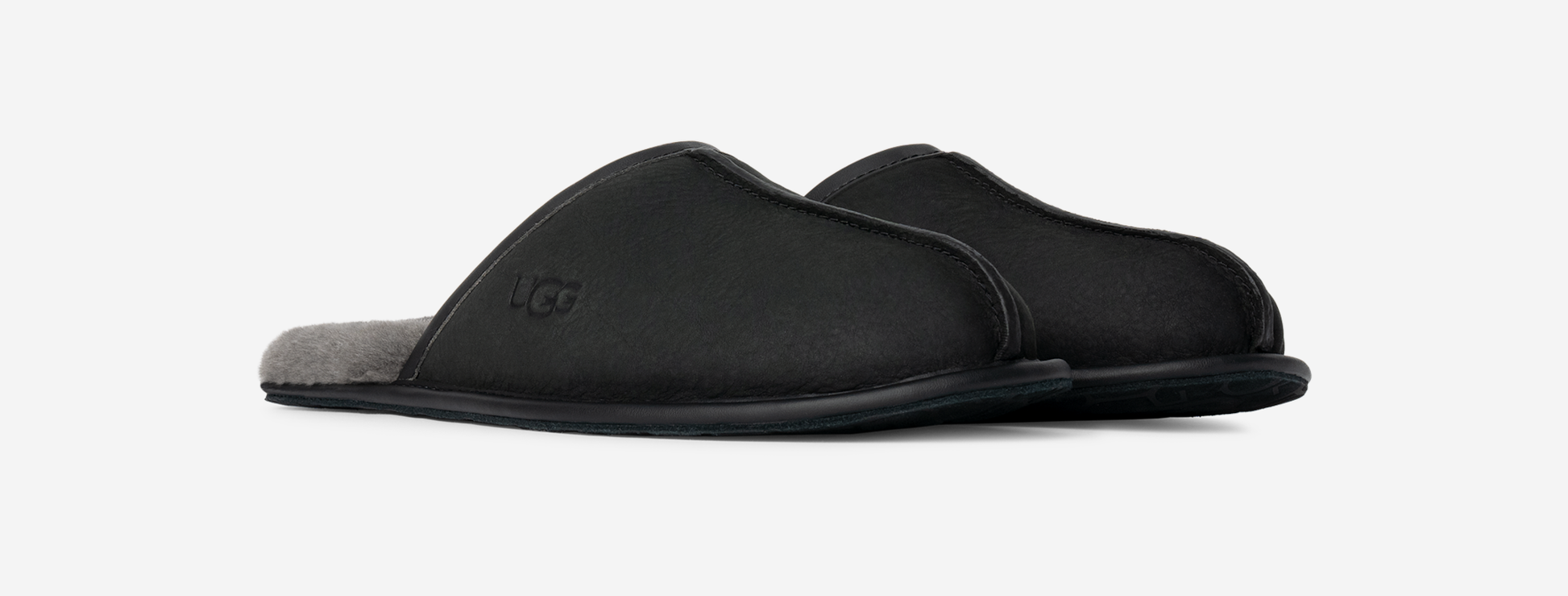UGG Scuff Leather Slipper Black