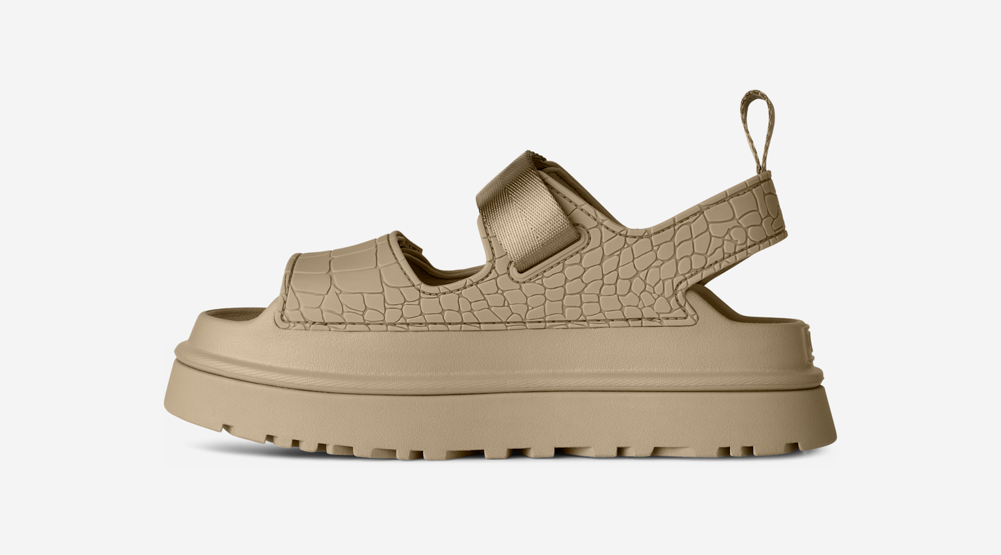 UGG GoldenGlow Embossed Sandal Mustard Seed (Women's)