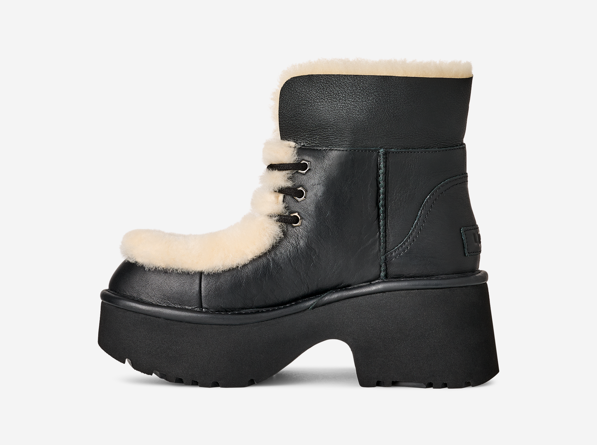 UGG Esmee Leather Lace Up Boot Black (Women's)
