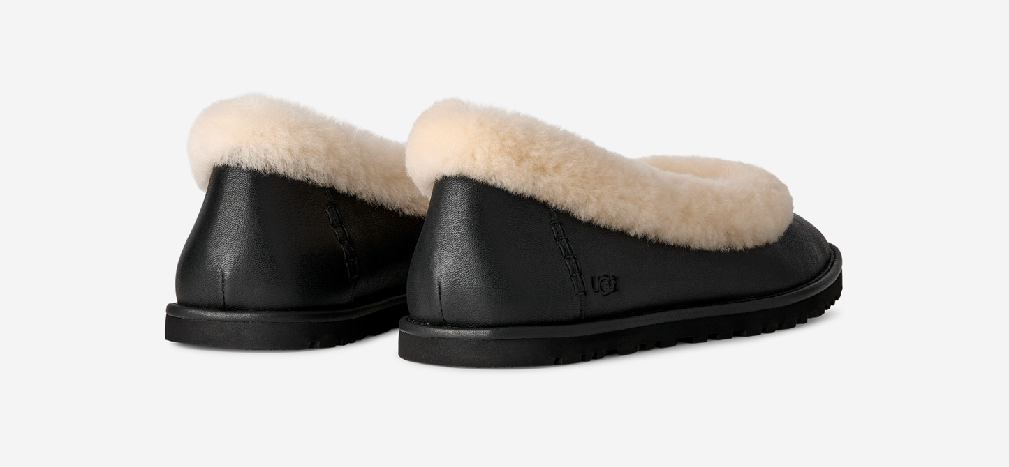 UGG Zora Leather Ballet Flat Black (Women's)