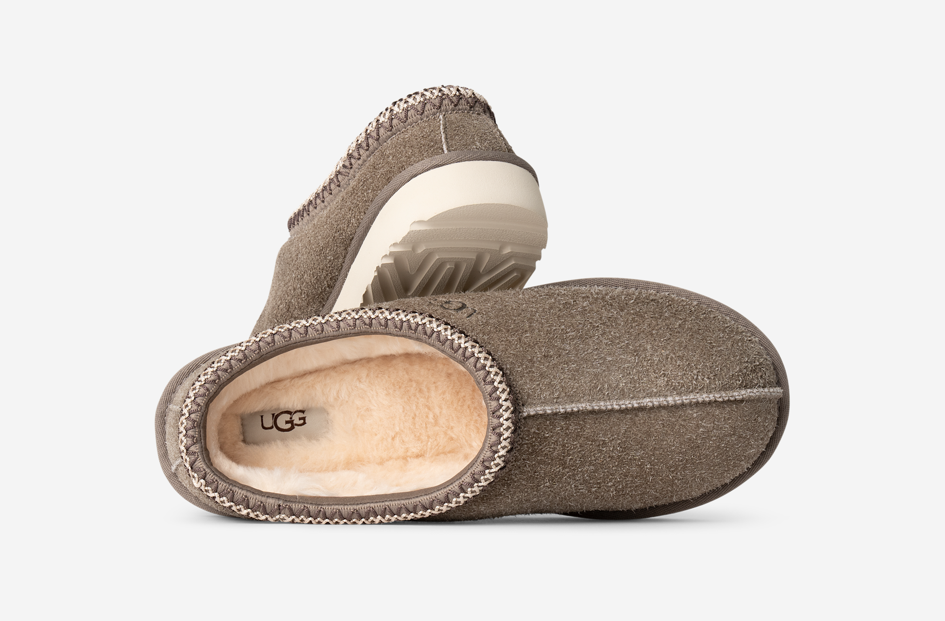 UGG Tasman Shaggy Suede Slipper Smoke Plume