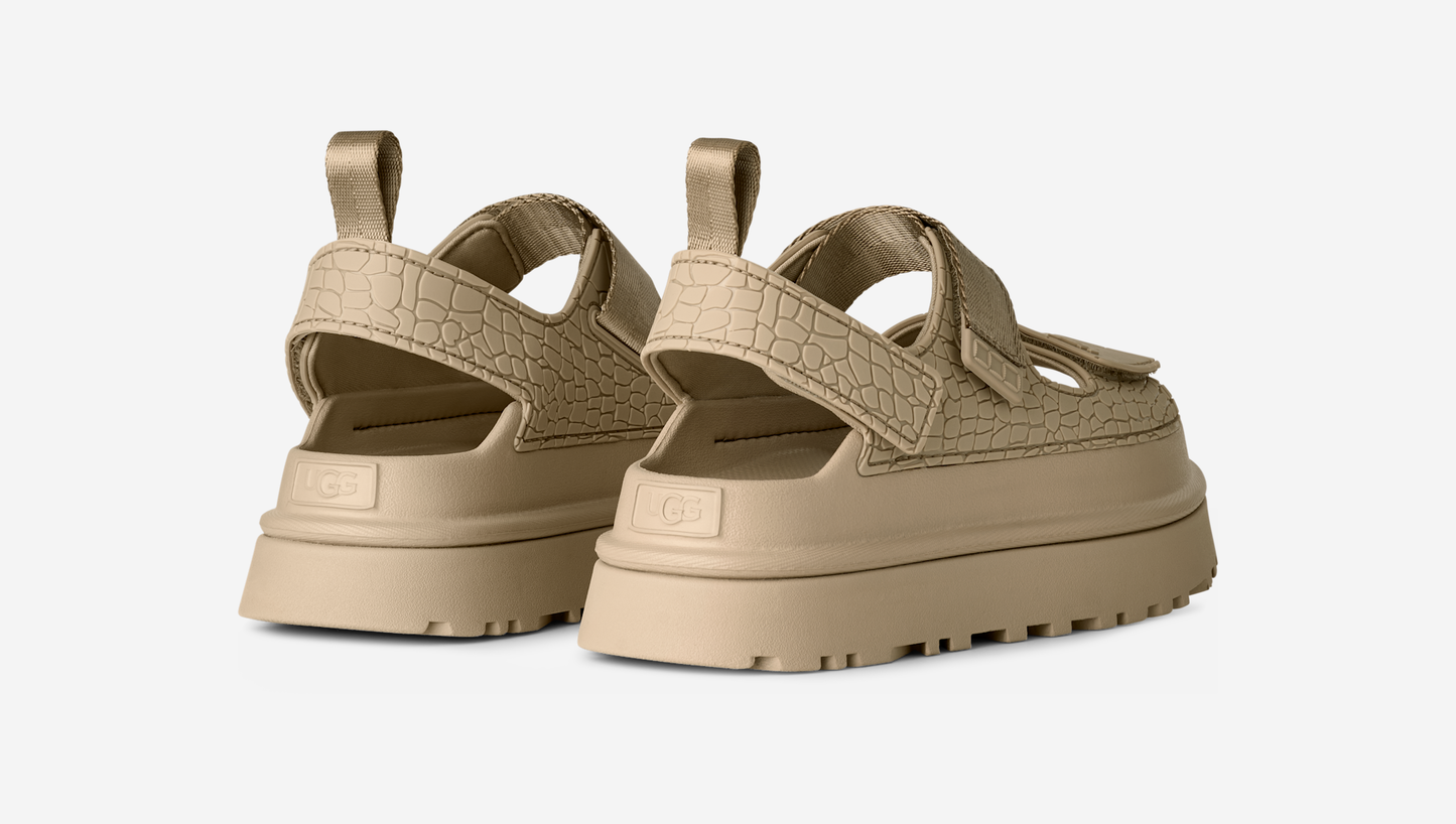UGG GoldenGlow Embossed Sandal Mustard Seed (Women's)
