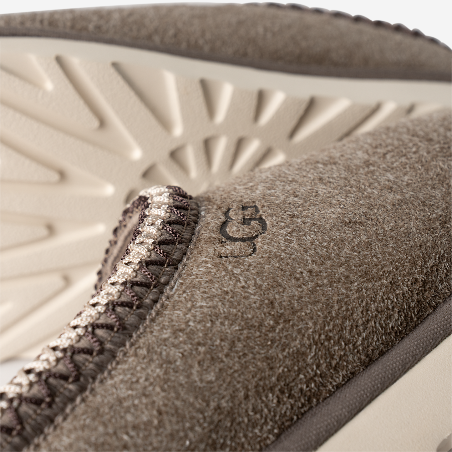 UGG Tasman Shaggy Suede Slipper Smoke Plume