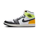 Jordan 1 Retro High Golf White University Gold Volt Black