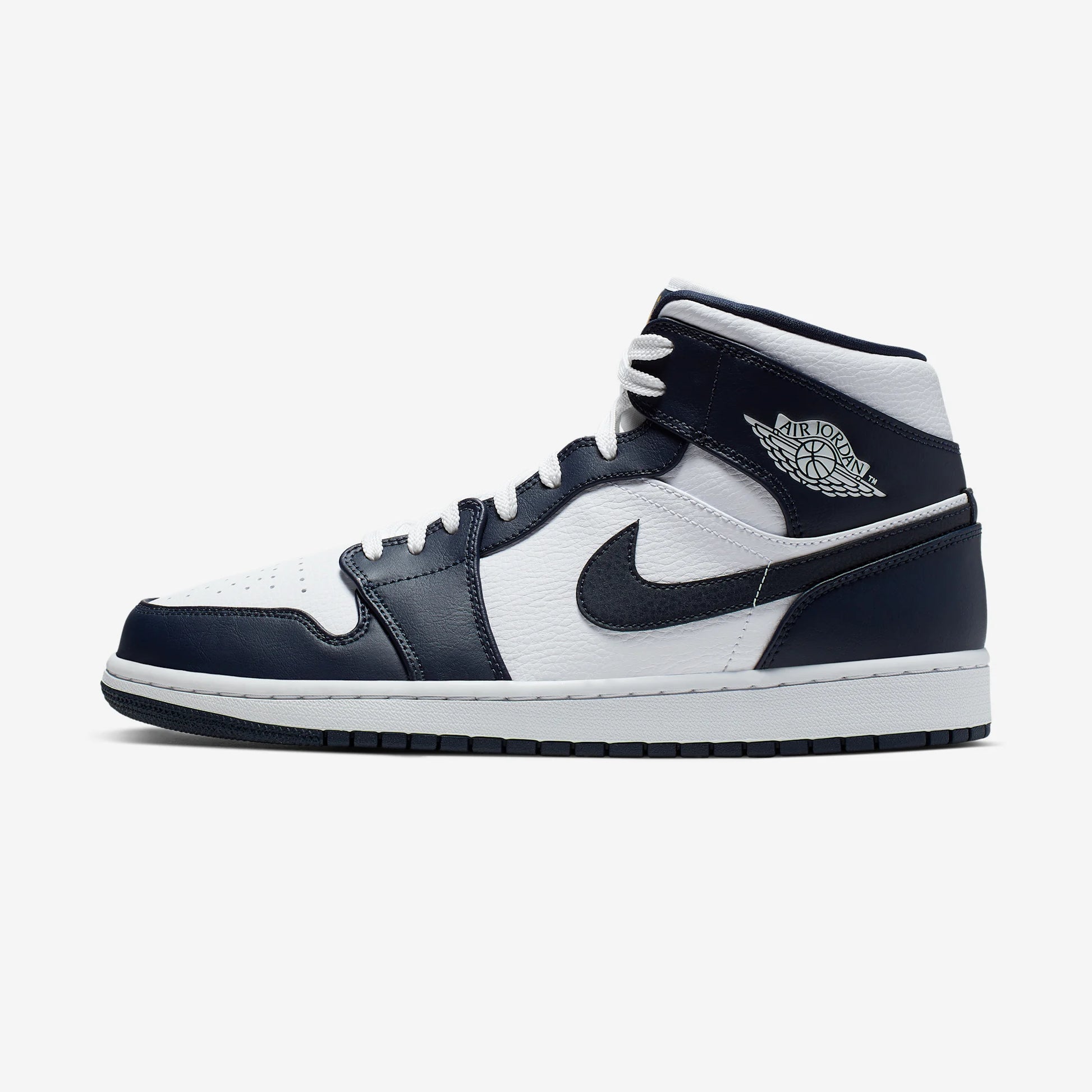 Jordan 1 Mid White Metallic Gold Obsidian