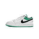 Jordan 1 Low White Lucky Green Tumbled Leather (GS)