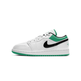 Jordan 1 Low White Lucky Green Tumbled Leather (GS)