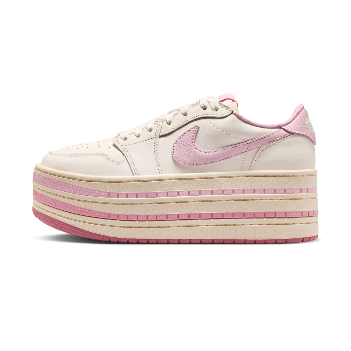 Jordan 1 Low Triple Stack Pale Ivory Iced Carmine (Women's)