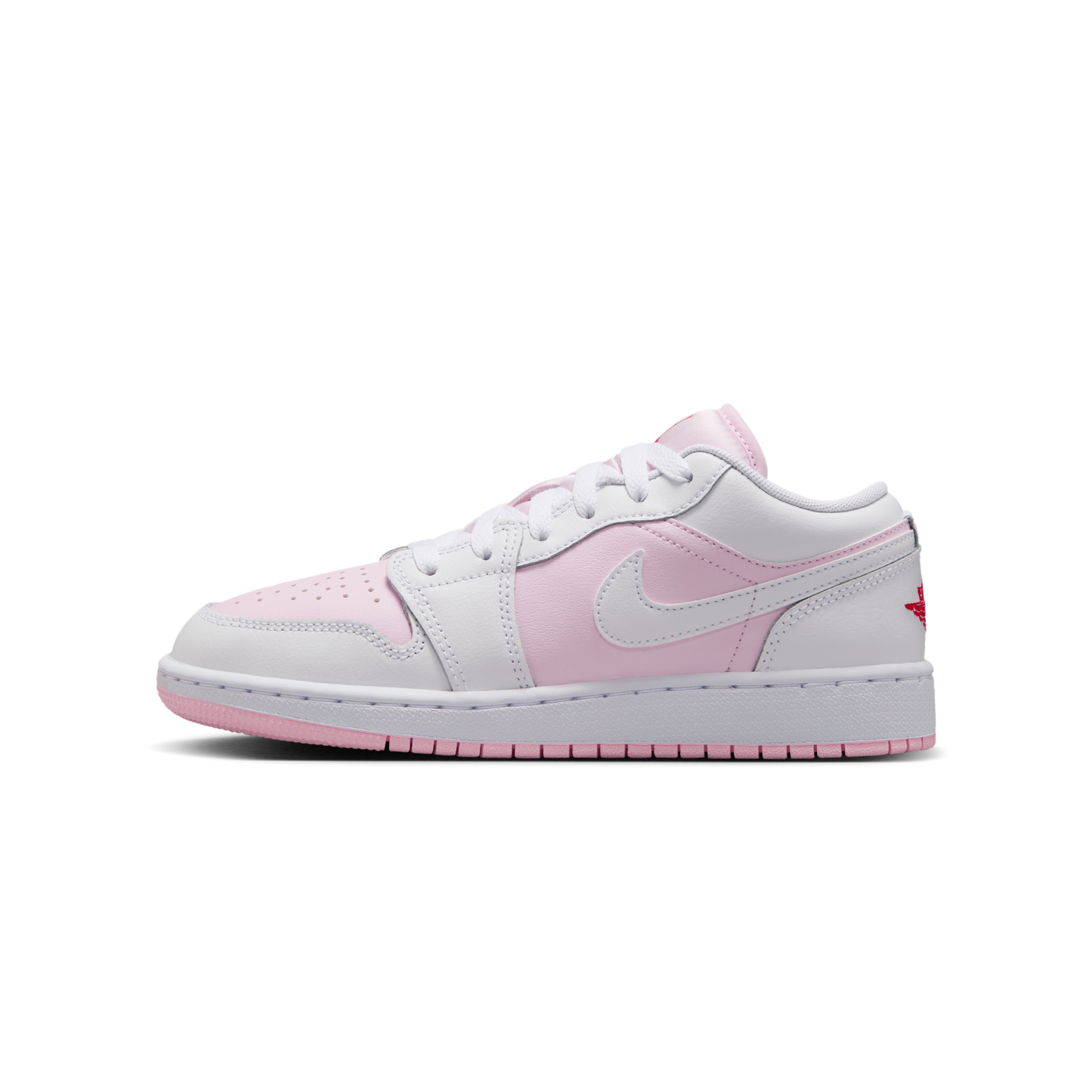 Jordan 1 Low Pink Foam Fire Red White (GS)