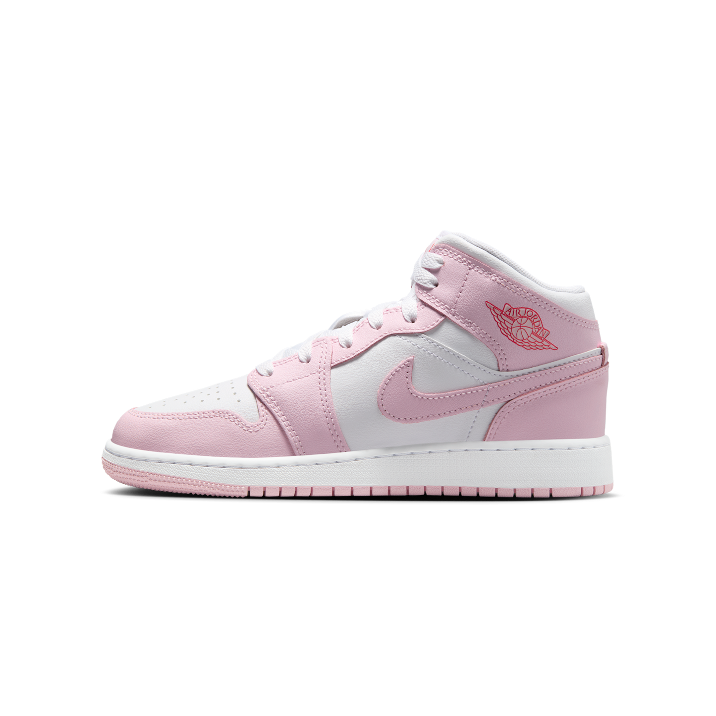 Jordan 1 Mid Pink Foam Fire Red (GS)