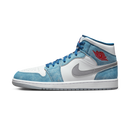 Jordan 1 Mid French Blue Fire Red