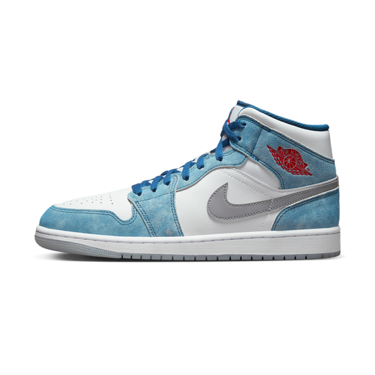 Jordan 1 Mid French Blue Fire Red