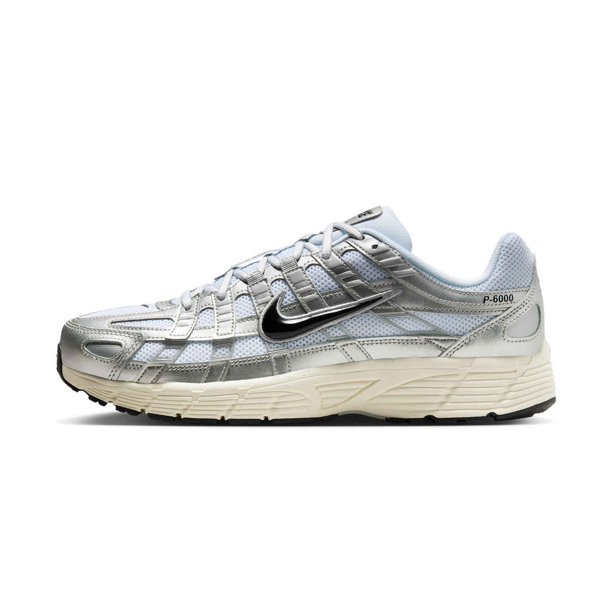 Nike P-6000 White Metallic Silver Flat Silver Black