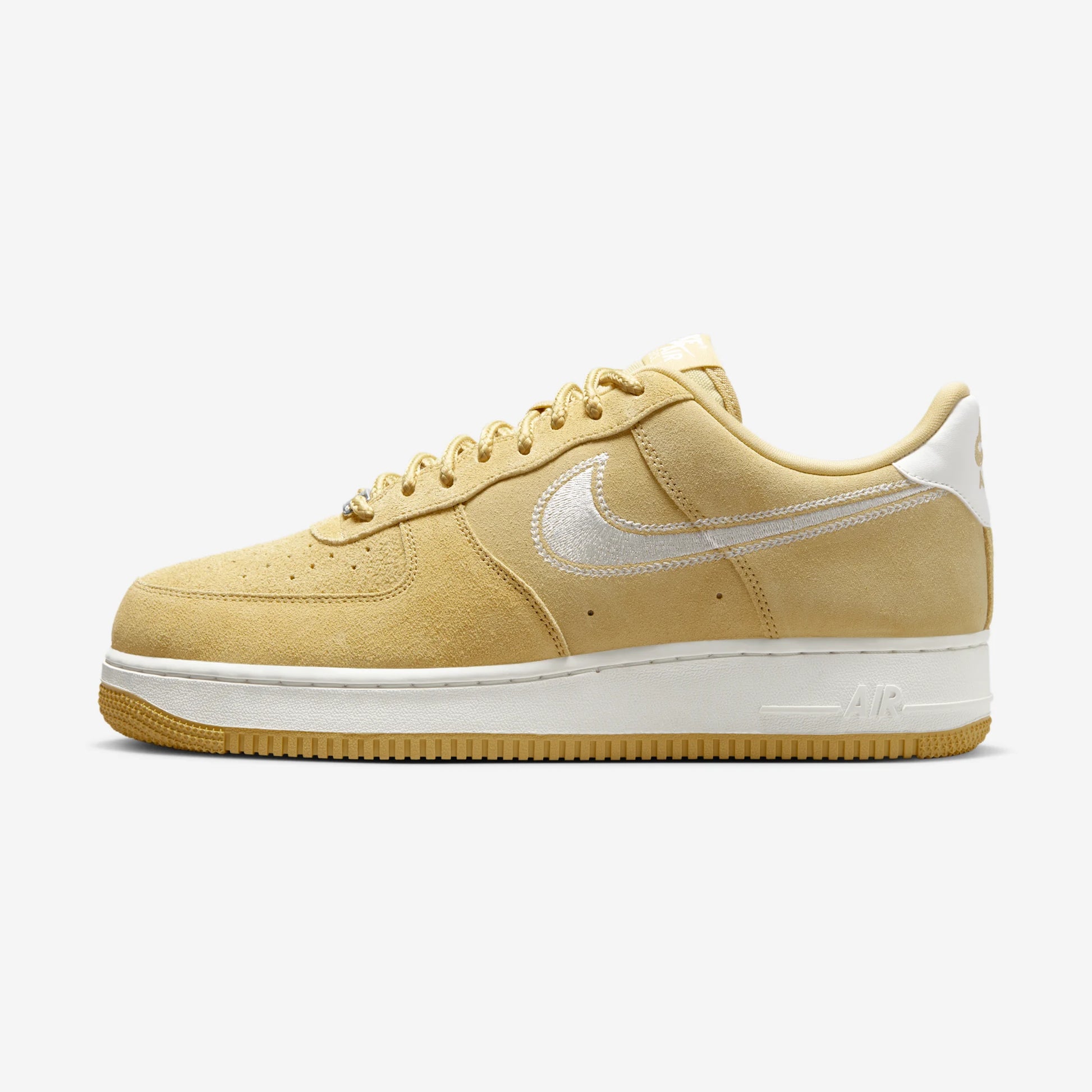 Nike Air Force 1 Low '07 LV8 Buff Gold Sail Embroidered Swoosh