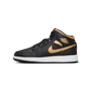 Jordan 1 Mid Black Metallic Gold Swoosh (GS)