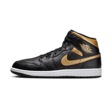 Jordan 1 Mid Black Metallic Gold