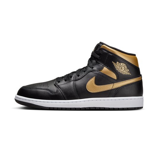 Jordan 1 Mid Black Metallic Gold