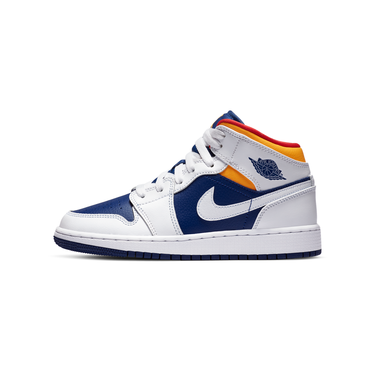 Jordan 1 Mid White Laser Orange Deep Royal Blue (GS)