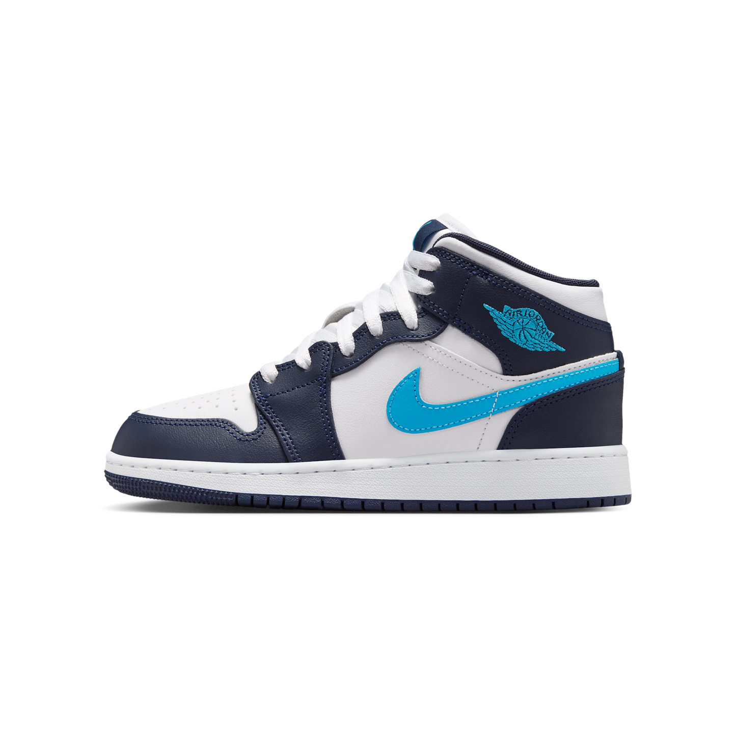Jordan 1 Mid Obsidian Dark Powder Blue (GS)