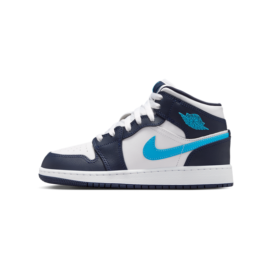 Jordan 1 Mid Obsidian Dark Powder Blue (GS)