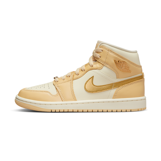 Jordan 1 Mid SE Pale Vanilla Metallic Gold (Women's)