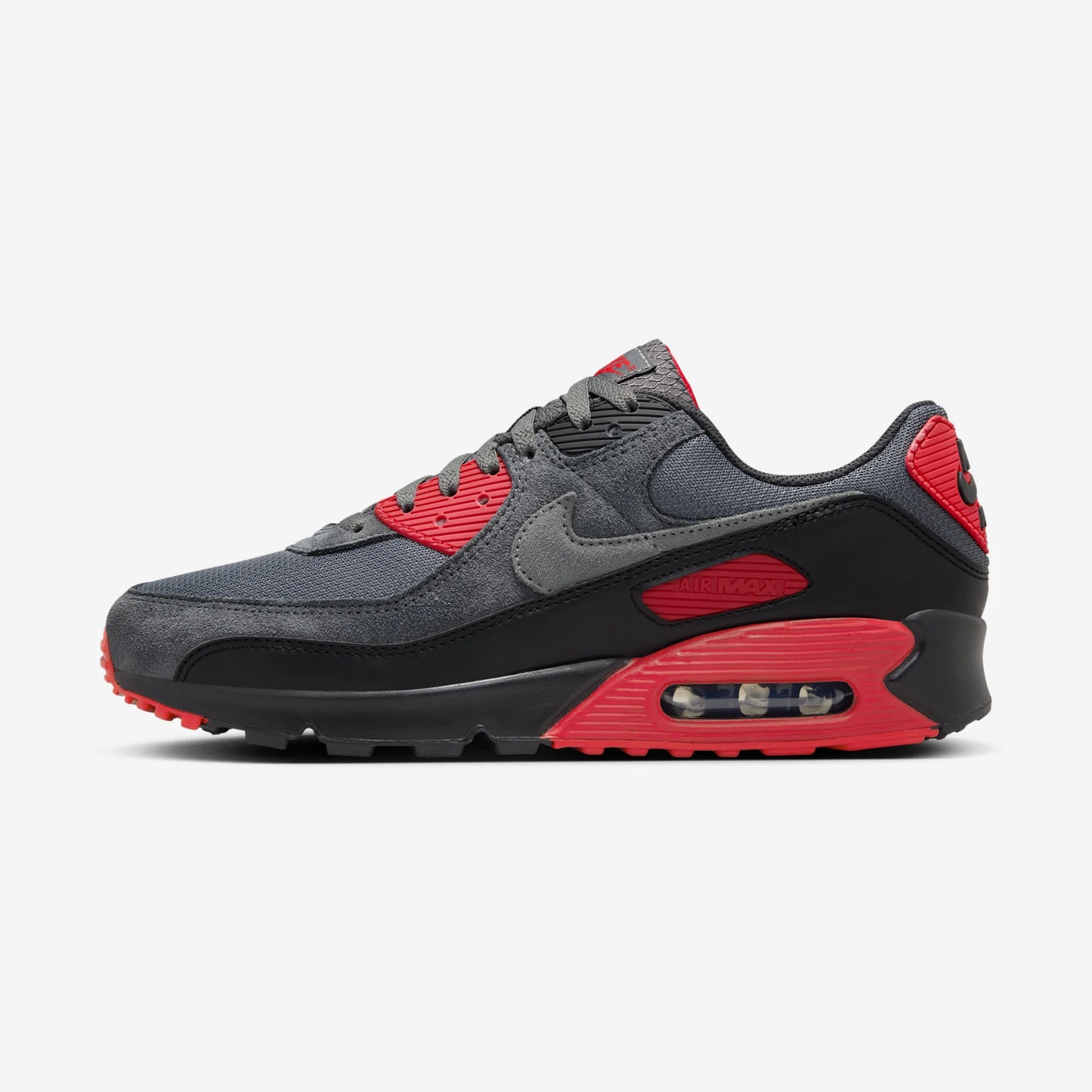 Nike Air Max 90 Smoke Grey Fire Red