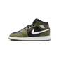 Jordan 1 Mid Black White Olive