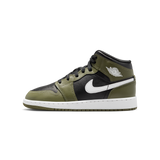 Jordan 1 Mid Black White Olive