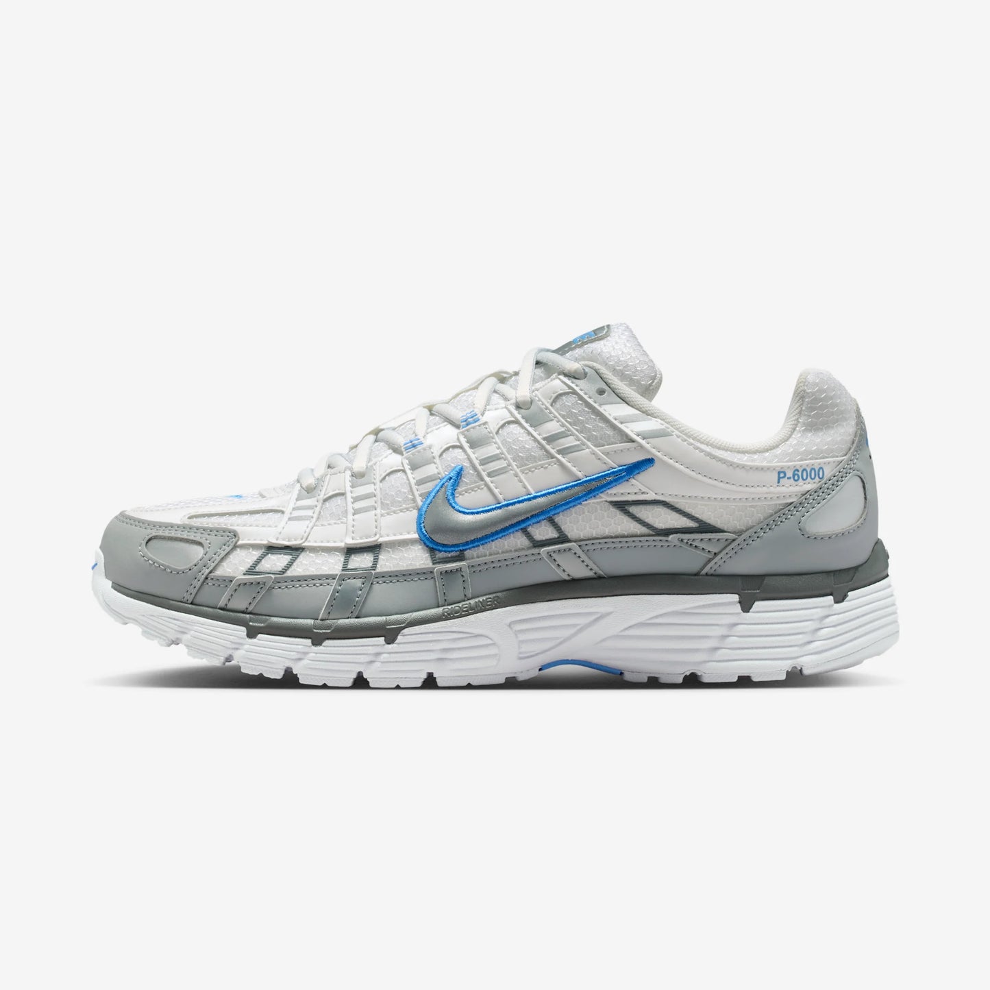 Nike P-6000 White Metallic Silver Blue