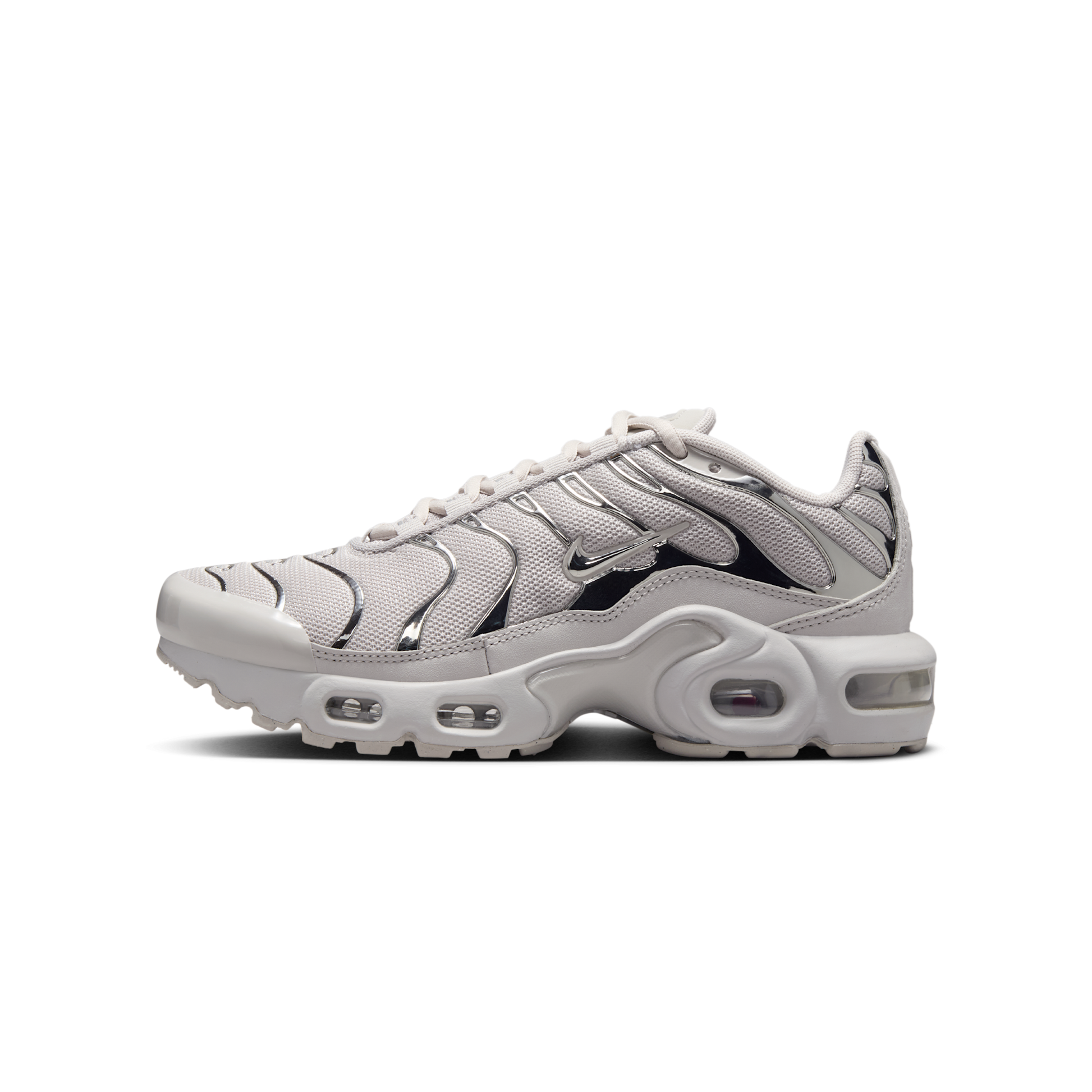Nike Air Max Plus Light Iron Ore Gym Red Smoke Grey Metallic Silver (GS)