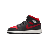 Jordan 1 Mid Black Summit White Varsity Red (GS)