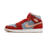 Jordan 1 Mid Denim Red