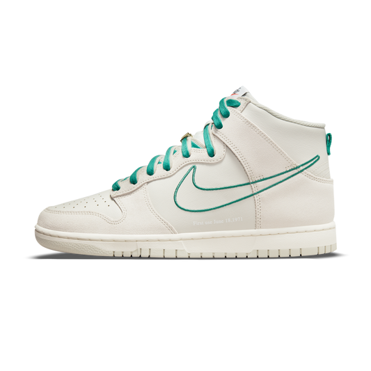 Dunk High First Use Light Bone Green Noise