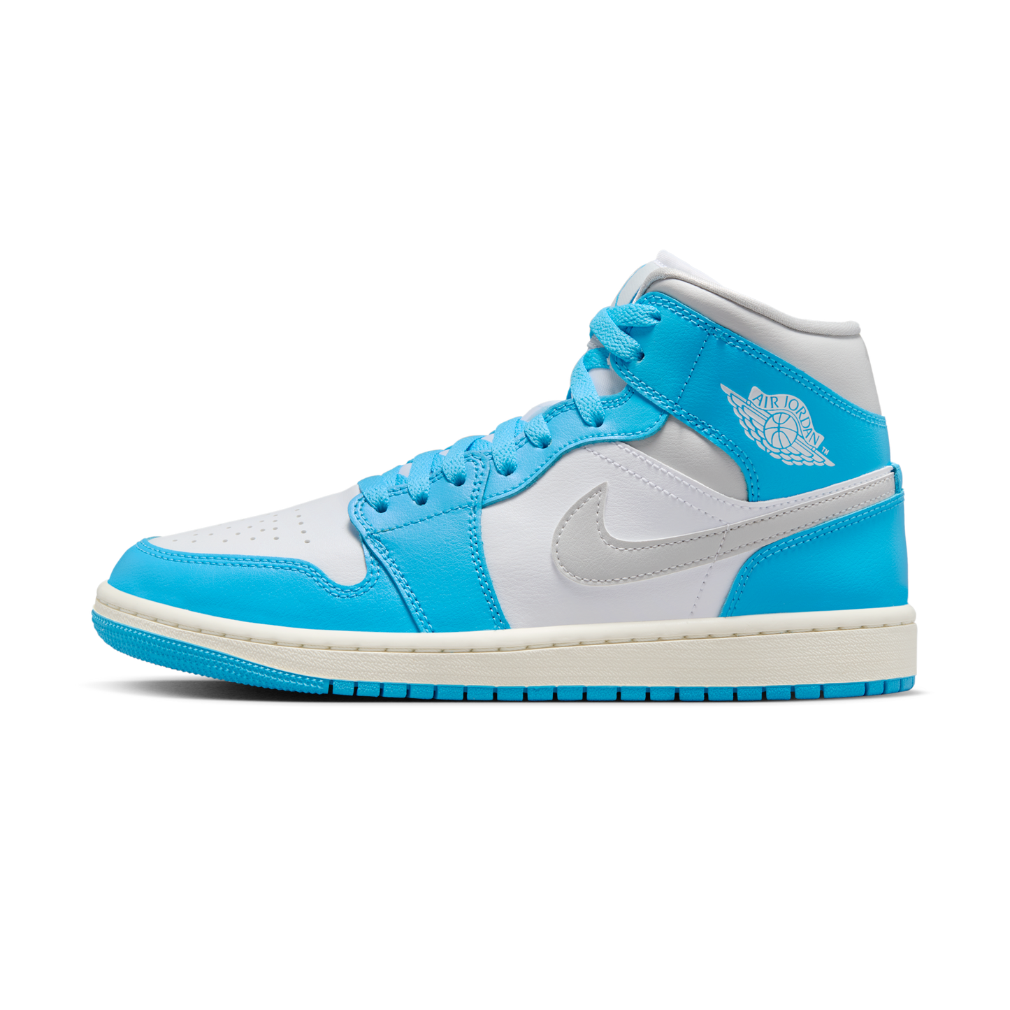 Jordan 1 Mid Dark Powder Blue White Sail Neutral Grey (Women's)